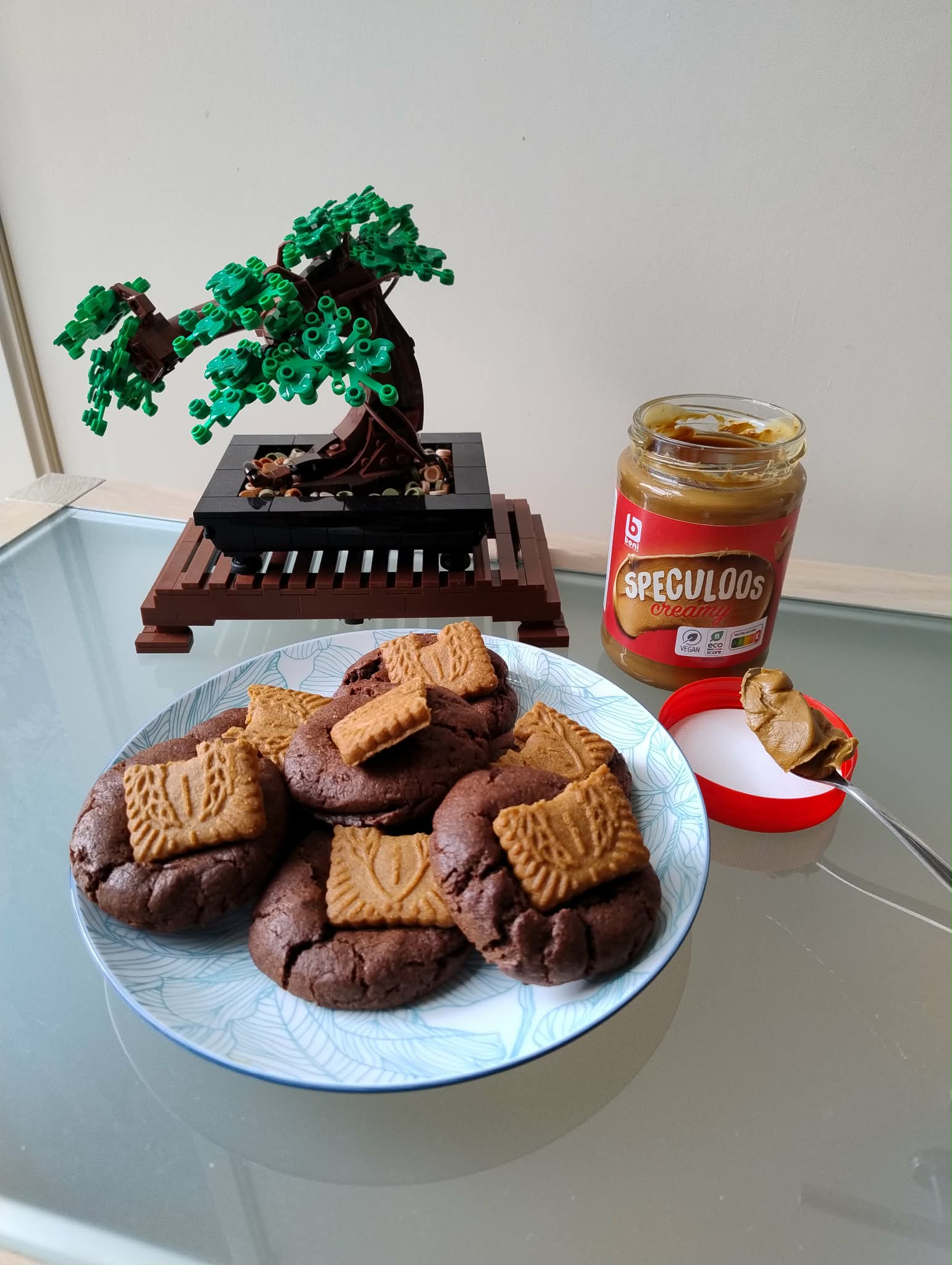 Gevulde chocoladekoekjes met speculaas